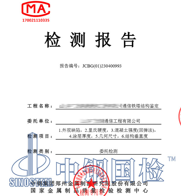 铁塔检测报告图片