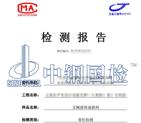 速凝剂氯离子含量检测报告