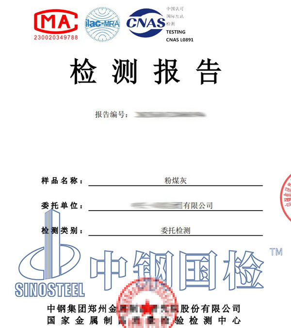 粉煤灰检测报告