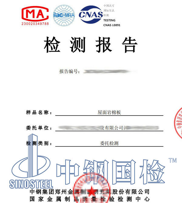 中钢国检检测报告