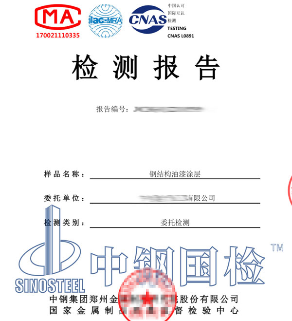 钢结构油漆检测报告
