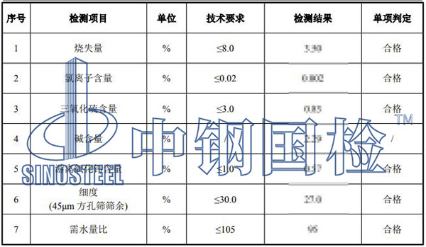 粉煤灰检测结果